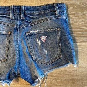 vintage Guess high rise denim short - distressed